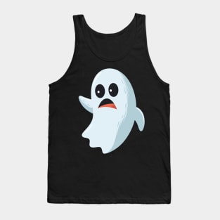 funny cute sad ghost - Halloween costume Tank Top